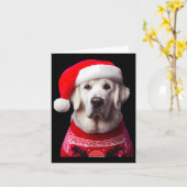 Kuvasz Hund mit der Weihnachtsmannmütze Weihnachts Karte (Gelbe Blume)