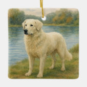 Kuvasz Keramikornament (Vorderseite)