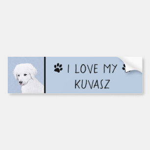 Kuvasz-Malerei - Niedliche Original Hunde-Kunst Autoaufkleber