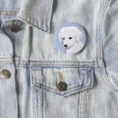 Kuvasz-Malerei - Niedliche Original Hunde-Kunst Button (Beispiel)