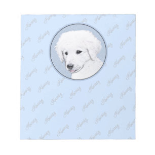 Kuvasz-Malerei - Niedliche Original Hunde-Kunst Notizblock