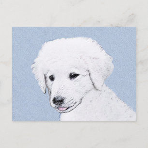Kuvasz-Malerei - Niedliche Original Hunde-Kunst Postkarte