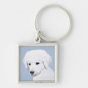 Kuvasz-Malerei - Niedliche Original Hunde-Kunst Schlüsselanhänger