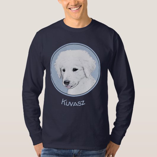 Kuvasz-Malerei - Niedliche Original Hunde-Kunst T-Shirt (Vorderseite)