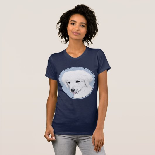Kuvasz-Malerei - Niedliche Original Hunde-Kunst T-Shirt (Vorne ganz)
