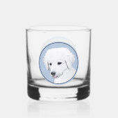 Kuvasz-Malerei - Niedliche Original Hunde-Kunst Whiskyglas (Vorderseite)