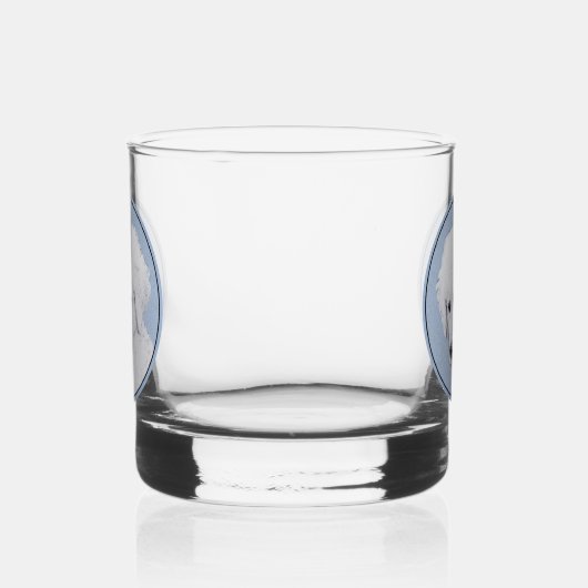 Kuvasz-Malerei - Niedliche Original Hunde-Kunst Whiskyglas (Links)