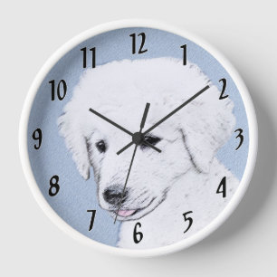 Kuvasz-Malerei - Süße originelle Hundekunst Uhr