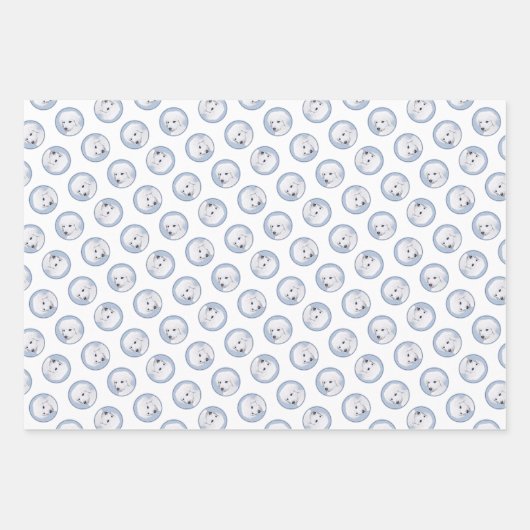 Kuvasz Malerei ungarischer Niedlicher Original Hun Geschenkpapier Set (Vorderseite 2)