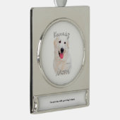 Kuvasz Mama 2 Banner-Ornament Silber (Rechts)