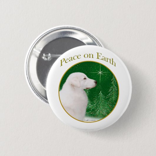 Kuvasz Peace Button (Vorne & Hinten)