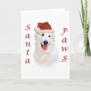 Kuvasz Santa Paws Feiertagskarte
