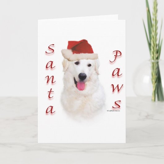 Kuvasz Santa Paws Feiertagskarte (Vorderseite)