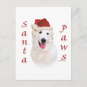 Kuvasz Santa Paws Feiertagspostkarte