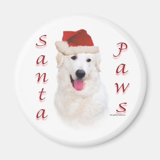 Kuvasz Santa Paws Magnet (Vorne)