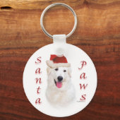 Kuvasz Santa Paws Schlüsselanhänger (Vorderseite)