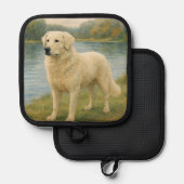 Kuvasz Topflappen (Vorderseite/Rückseite)