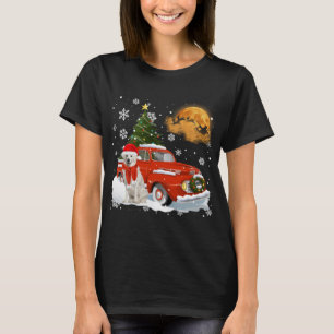 Kuvasz Vintag Wagon Red Truck Weihnachtsbaum Paja T-Shirt