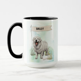 Kuvasz Wasserfarbe Personalisierter Hund Tasse