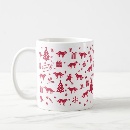 Kuvasz Weihnachtsdesign Kaffeetasse (Links)
