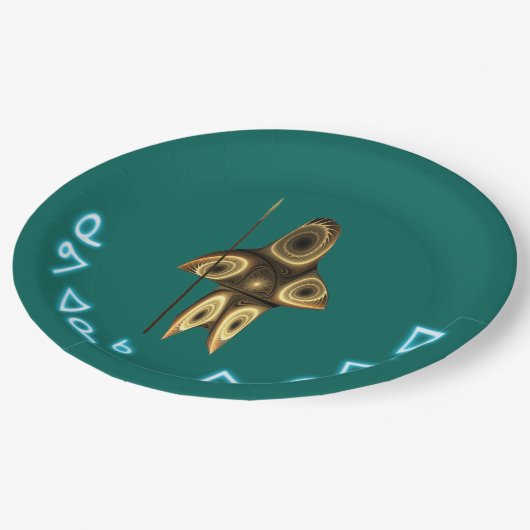 Kuvianak Innovia - Fraktal Inuit Hunter Pappteller (Schrägansicht)