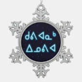 Kuvianak Innovia - Frohe Weihnachten Schneeflocken Zinn-Ornament (Vorderseite)