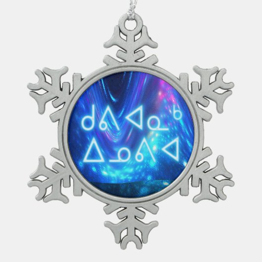 Kuvianak Innovia - Qaanaq - Nordlichter Schneeflocken Zinn-Ornament (Vorderseite)