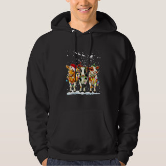 Kuw Reindeer Hat Weihnachtslicht Weihnachten Weihn Hoodie