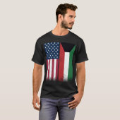 Kuwai Kuwaiti American Flags Proud USA Kuwait T-Shirt (Vorne ganz)