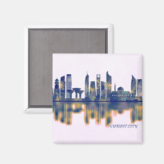 Kuwait City Skyline Magnet (Vorderseite/Rückseite)