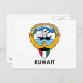 KUWAIT - Emblem/Flagge/Wappen/Symbol Postkarte (Vorne/Hinten)