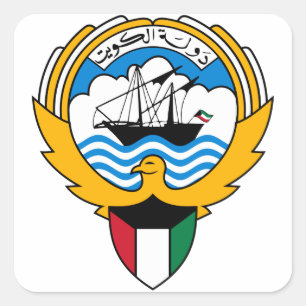 Kuwait-Emblem Quadratischer Aufkleber