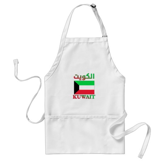 Kuwait Flag ا ل ك و ت Arabisch & Englisch WordArt Schürze (Vorne)