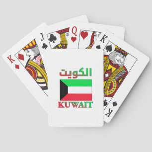 Kuwait Flag ا ل ك و ت Arabisch & Englisch WordArt Spielkarten