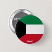 Kuwait Flag Cute Patriotic Button (Vorne & Hinten)