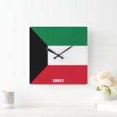 Kuwait Flag Dazzling Patriotic Quadratische Wanduhr (Zuhause)