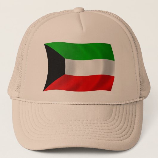 Kuwait Flag Hat Truckerkappe (Vorderseite)