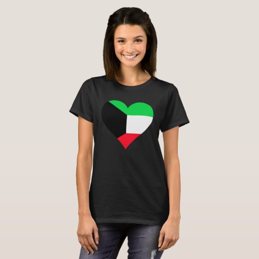 Kuwait Flag Heart Kuwait Liebe Kuwait T-Shirt (Vorne ganz)