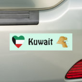 Kuwait Flag Heart + Map Autoaufkleber (Auf Auto)