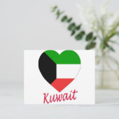 Kuwait Flag Heart Postkarte (Stehend Vorderseite)