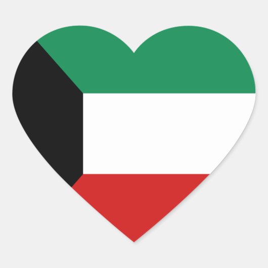Kuwait Flag Heftsticker Herz-Aufkleber (Vorderseite)