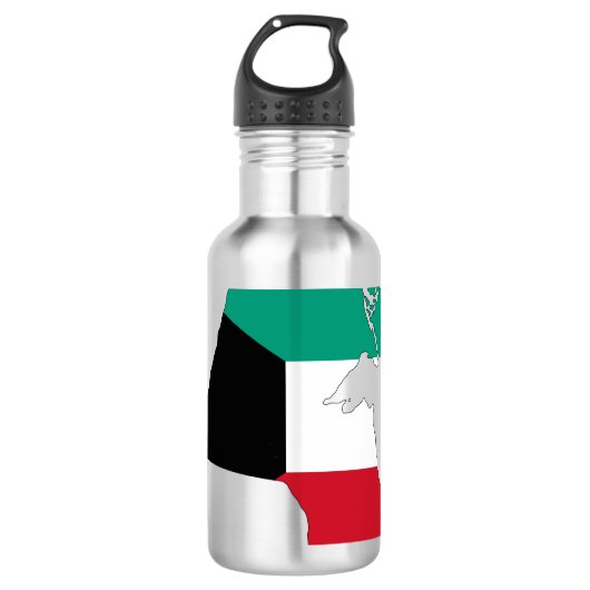 Kuwait-Flag-Karte Edelstahlflasche (Vorderseite)