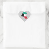 Kuwait-Flag-Karte Herz-Aufkleber (Tasche)