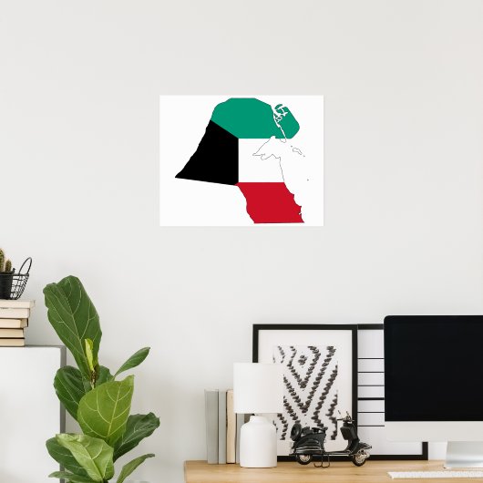 Kuwait-Flag-Karte Poster (Heimbüro)