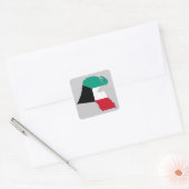 Kuwait-Flag-Karte Quadratischer Aufkleber (Umschlag)