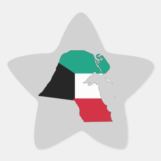 Kuwait-Flag-Karte Stern-Aufkleber (Vorderseite)