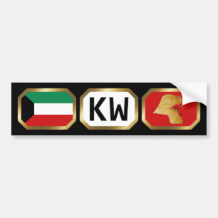 Kuwait Flag Map Code Autoaufkleber