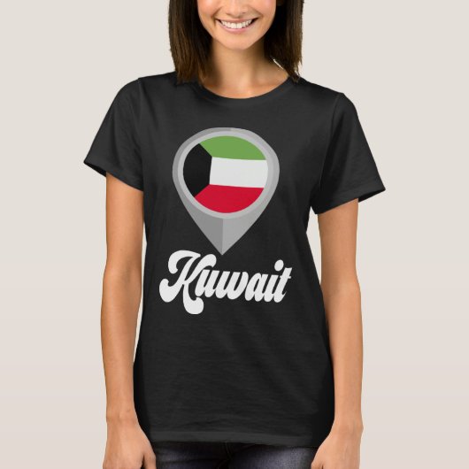 Kuwait Flag Pin  I Love Kuwait Travel T-Shirt (Vorderseite)