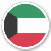 Kuwait Flag Round Sticker (Vorderseite)