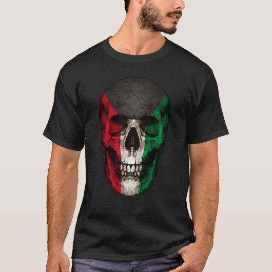 Kuwait Flag Skull Kuwaiti Roots Proud Patriotic T-Shirt (Vorderseite)